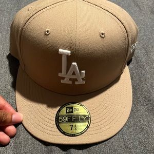 Tan new era flat top